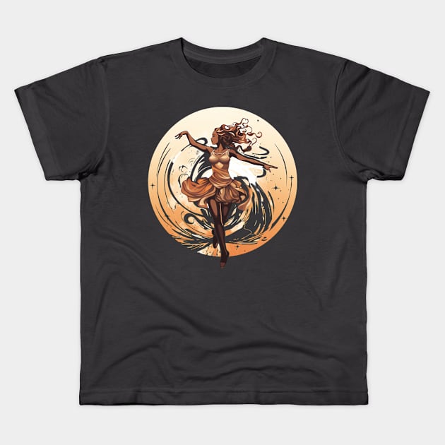 Ballet Art Nouveau Kids T-Shirt by Maestro Mainframe